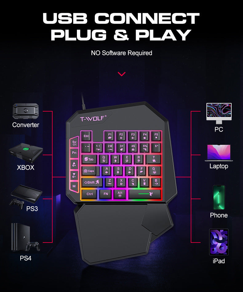 TF900 Left Handed GGaming Keyboard from T Wolf