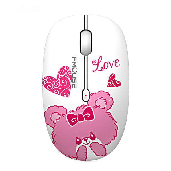 Wireless Mouse - 1600DPI - Decorative - Bear Birds Butterfly Flowers-