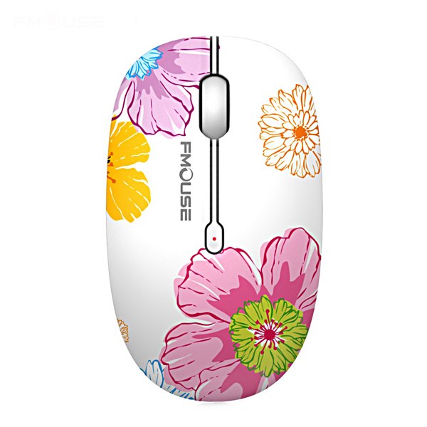 Wireless Mouse - 1600DPI - Decorative - Bear Birds Butterfly Flowers-