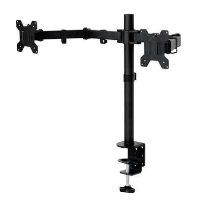 PC Monitor Dual Stand - C-Clamp Desktop Mount-