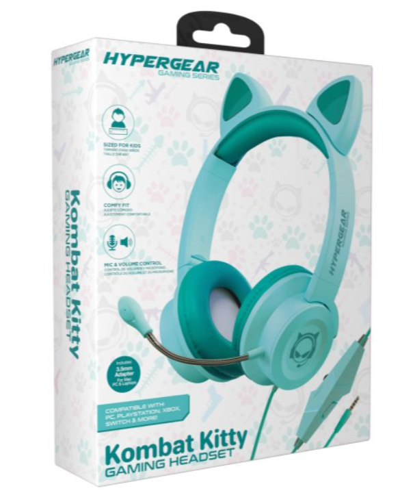 GGaming Headset by HyperGear, HyperGear Kombat Kitty Gaming Headset for Kids-