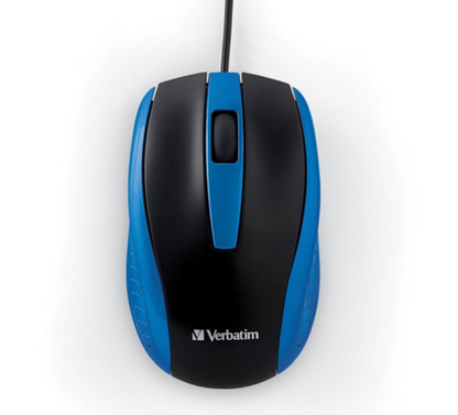 Computer Mouse - Wired - Optical - Blue-