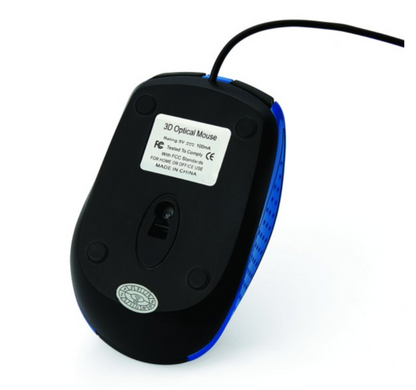 Computer Mouse - Wired - Optical - Blue-