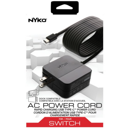 Nyko AC Power Cable - Nintendo Switch Charger-